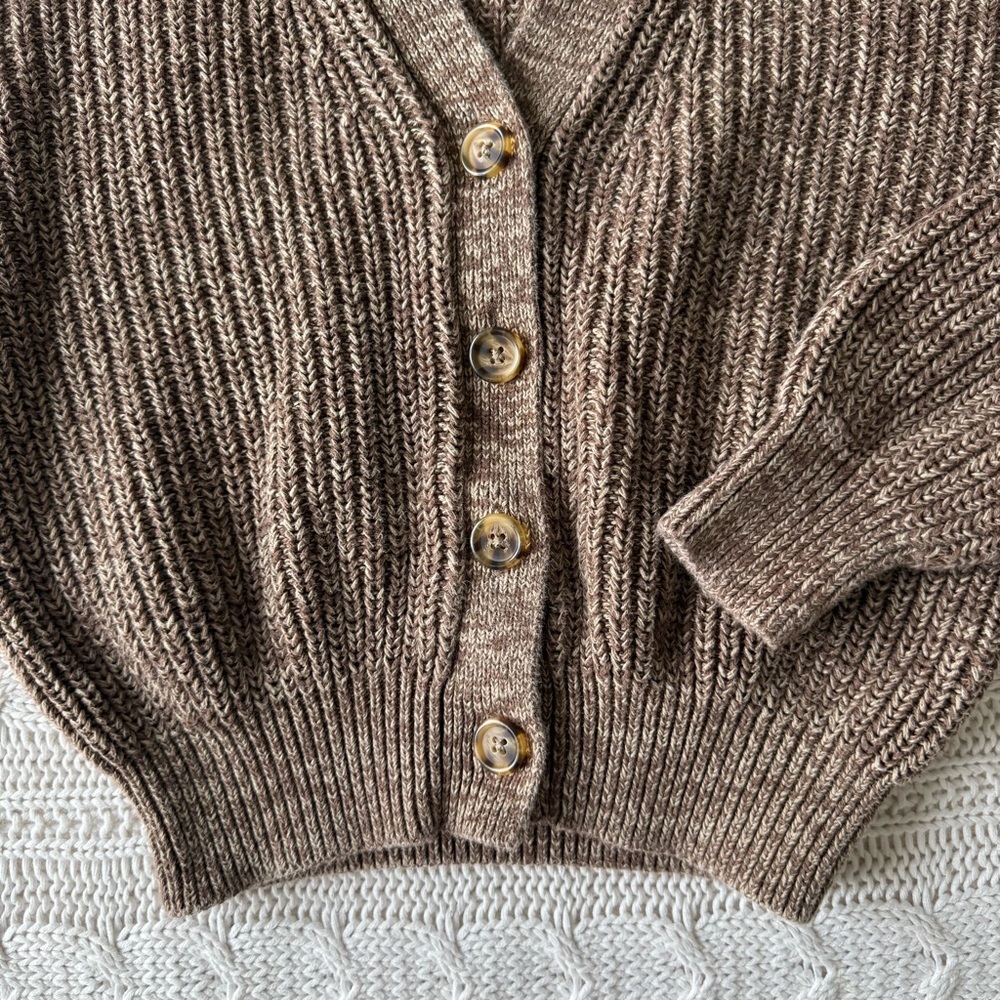 GAP Brown Knit Cardigan Girls Sweater Medium (8) - Picture 3 of 5